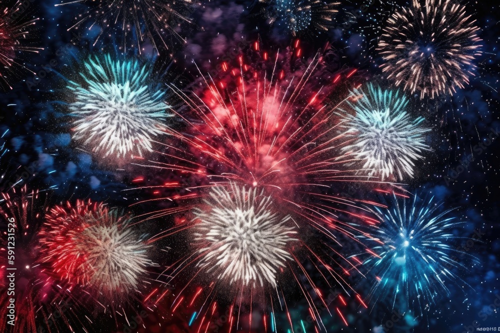 Wall mural an abstract representation of fireworks exploding generative ai 4