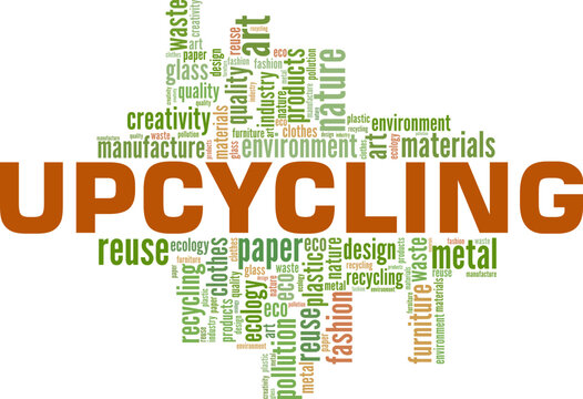 Upcycling word cloud conceptual design isolated on white background.