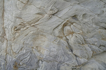 Natural drawings on stone near river in Carpathian Mountains, Ukraine