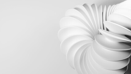 3d render white abstract shape background