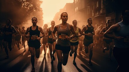 Winning the Race: Action-Packed Shots of Runners on the Streets, generative ai