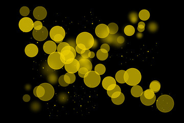 Realistic Colorful bokeh sparkle light effects on black background