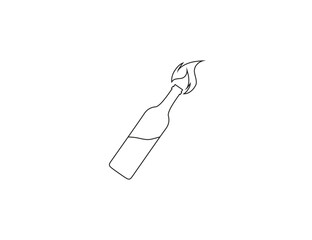Cocktail, bottle, fire bomb icon. Vector illustration.
