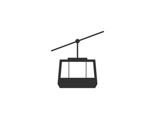 Aerial cableway, funicular, cabine icon. Vector illustration.