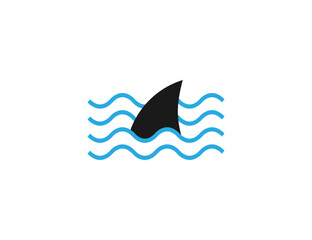 Shark fin, wave icon. Vector illustration.