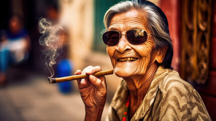 Older hippies smoke created with generative AI technology