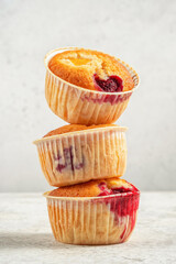 Baked Raspberry Peach Muffins
