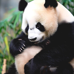 Un panda avec son bébé