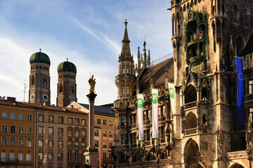 Cityscape image of Marien Square in Munich, Germany