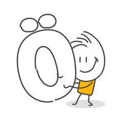 Stick figures. Alphabet. Isolated on white background. Hand drawn Doodle Line Art Cartoon Design character.