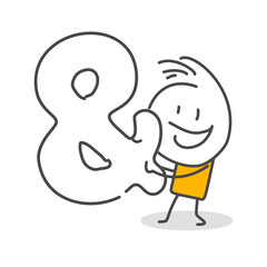 Stick figures. Alphabet. Isolated on white background. Hand drawn Doodle Line Art Cartoon Design character.