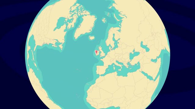 Zooming To Tralee Location On Stylish World Globe