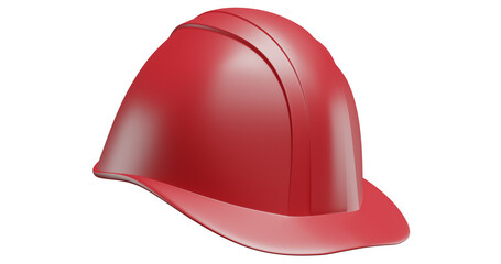 Red construction safety helmet on isolated background.3d rendering