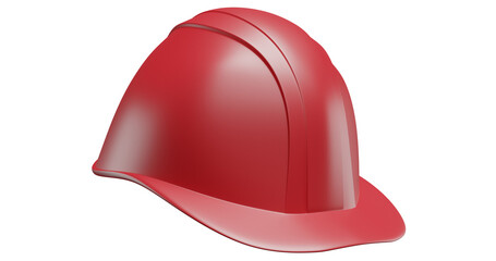 Fototapeta premium Red construction safety helmet on isolated background.3d rendering