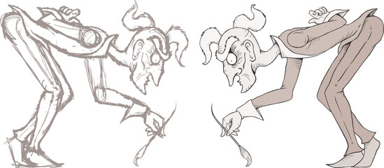 Imaginative artistic man painting