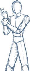 Artistic sketch body draw