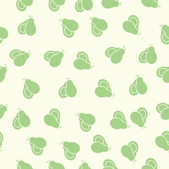 Flat avocado fruit seamless pattern. Tropical fruits seamless pattern. Colorful vector summer seamless pattern with fruits illustration
