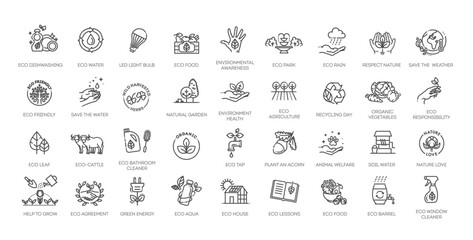 Ecological Succession Icons Pack. Vector collection