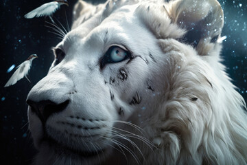 White lion. Generative AI