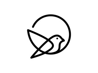bird icon logo, modern minimalist