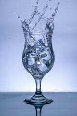 The image of pouring drinking water, into a glass,