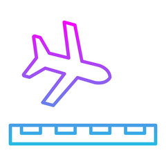 Landing Line Gradient Icon