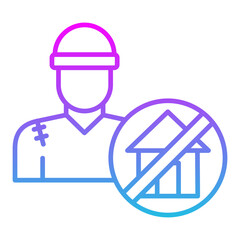 Refugee Line Gradient Icon