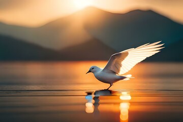 White bird shows peace International Day of Peace. Generative AI