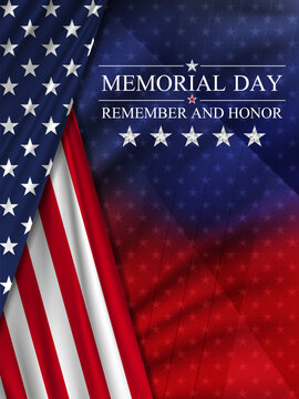 Memorial day background. National holiday of the USA. United states flag vertical poster. Vector illustration.