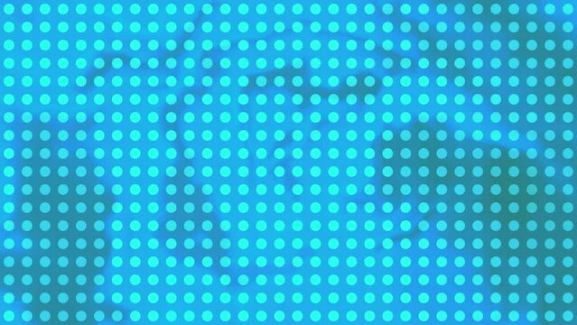 Abstract grid with rows of many small circles. Motion. Dots with colorful streaks behind.