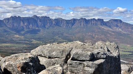 beautiful Mountain gorge in Stellenbosch, Cape Town South Africa 