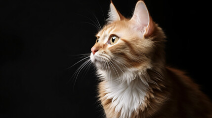 Magnificent Focus: Captivating Shot of Cat with Soft Blurred Background generative ai