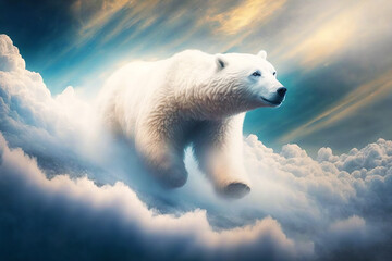 Obraz na płótnie Canvas Bear in the clouds. Generative AI.
