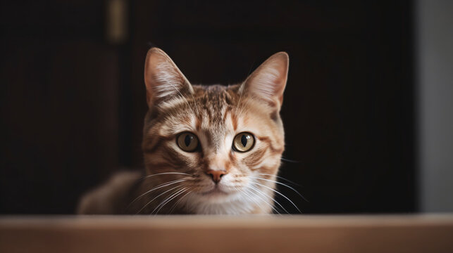 Spellbinding Shot: Magnificent Focus on Cat with Serene Blurred Background generative ai