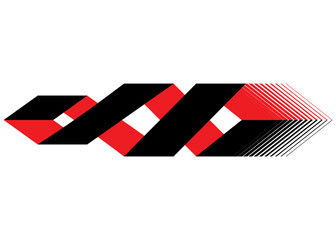Fototapeta premium Abstract stripe on auto, boat, moto, SUV, toy, sportswear, vehicle. Red Black Spiral. DNA. Striped pattern. Pattern for games and videos. Modern vector background