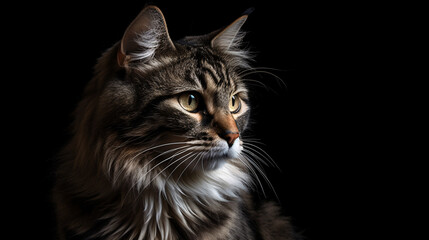 Naklejka na ściany i meble Enchanting Close-up: Amazing Focus on Cat with Soft Blur Background generative ai