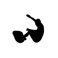 silhouette of a surfer with transparent background