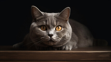 Astonishing Beauty: Captivating Focus on Cat with Ethereal Blur Background generative ai