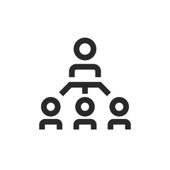 Hierarchy of people, linear style icon. Personnel management, senior and junior staff. Editable stroke width