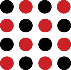set of red and black button circles