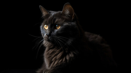 Majestic Feline: Astonishing Focus on Cat with Blurred Background generative ai