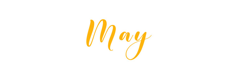 Obraz premium May letter calligraphy banner with gold color effect