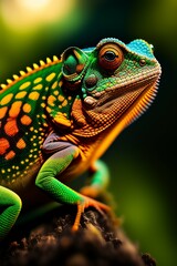 Fototapeta premium green lizard on a branch