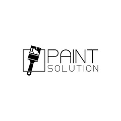Paint solution logo isolated on transparent background