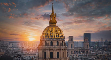 Deurstickers top view of the city of paris © Aliaksei