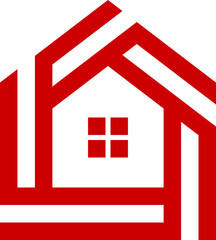 red house icon isolated on white