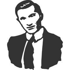 Observing Vintage Illustration Vector