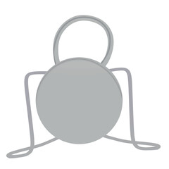 Grey fashionable bag. vector illustration