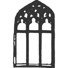 Old Window Vintage Illustration Vector