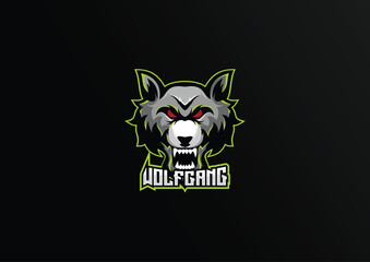 wolf head logo design gaming esport team design mascot